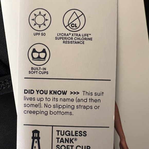 New Lands' End New Tugless Tank Swim Suit Scoop Neck Soft Cup Modest  Black M - Picture 9 of 9